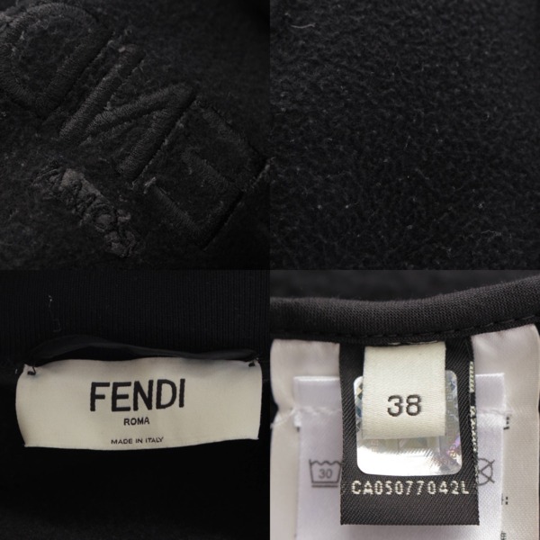 先行SALE】フェンディ Fendi メンズ バックロゴ 刺繍 ブルゾン スタジャン ボンバージャケット ブラック 38 中古 通販 retro レトロ