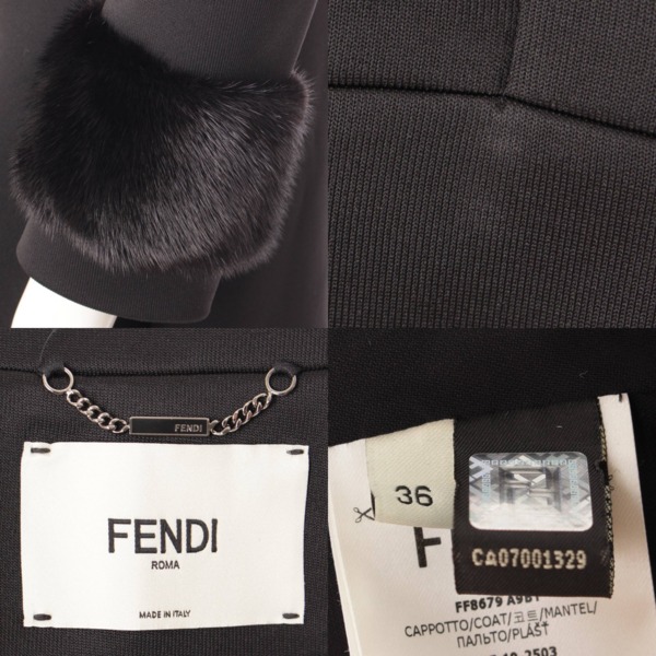 フェンディ(Fendi) 2019SS ミンクファー ロングコート FF8679 ブラック