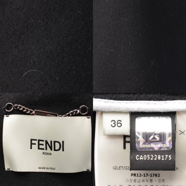 フェンディ(Fendi) 17年 フォックスファー カシミヤ×ウール ジレコート ...