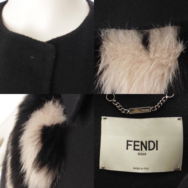 フェンディ Fendi 17AW ファーポケット ケープコート FF8476W1D