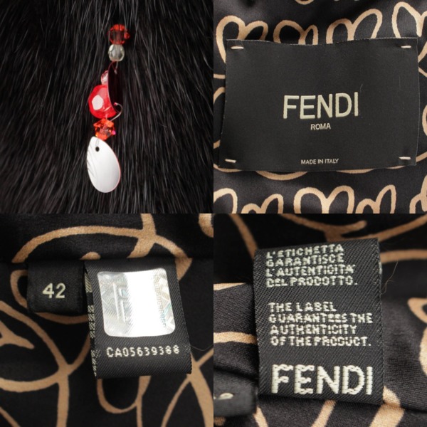 フェンディ Fendi ミンクファー ビジュー ポンチョ コート ビジュー