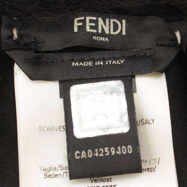 フェンディ Fendi フォックスファー ティペット マフラー ブラック