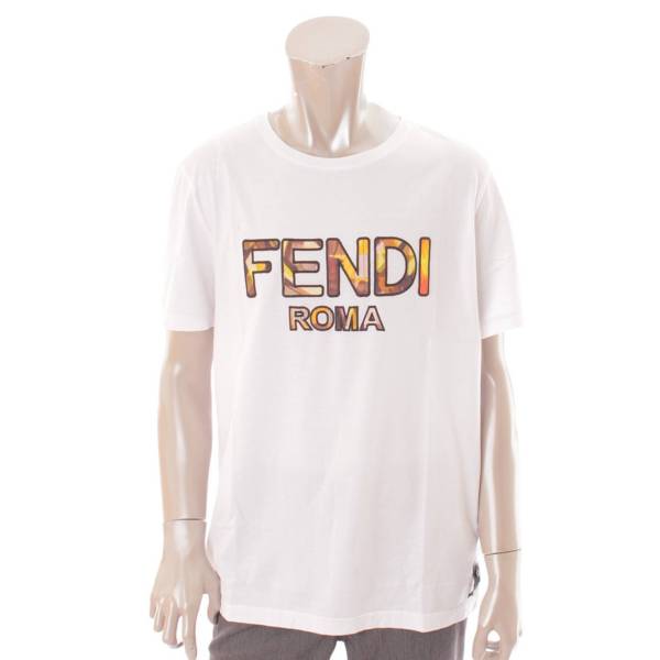 フェンディ(Fendi) 19SS ロゴ クルーネック Tシャツ トップス FY0894 ...