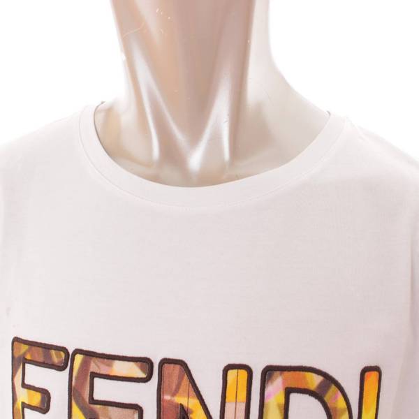 フェンディ(Fendi) 19SS ロゴ クルーネック Tシャツ トップス FY0894 ホワイト XL 中古 通販 retro レトロ