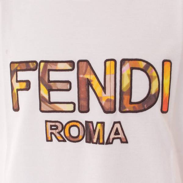 フェンディ(Fendi) 19SS ロゴ クルーネック Tシャツ トップス FY0894 ホワイト XL 中古 通販 retro レトロ