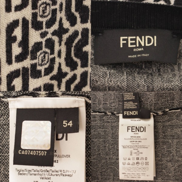 フェンディ(Fendi) メンズ 20年 FF ロゴ 総柄 クルーネック
