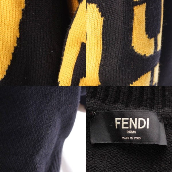 フェンディ Fendi 20AW ズッカ ロゴ クルーネック ニット セーター トップス FZY111 ブラック 50 中古 通販 retro レトロ