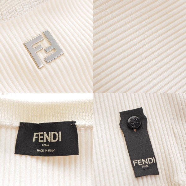 フェンディ Fendi 24SS FF ロゴ タンクトップ トップス シルバー金具 FY1297 ホワイト シルバー XL 中古 通販 retro  レトロ