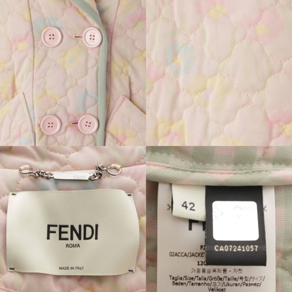 フェンディ Fendi 19年 キルティング ハイウエスト スカート ジャケット セットアップ ピンク 42 中古 通販 retro レトロ