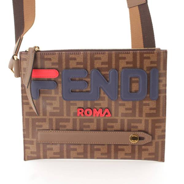 フェンディ(Fendi) フェンディ×フィラ ズッカ柄 PVC ショルダーバッグ 7VA437 ブラウン 中古 通販 retro レトロ