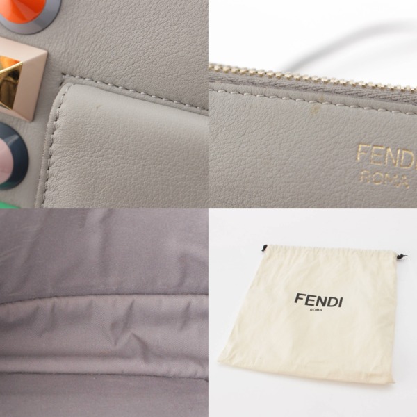 フェンディ Fendi トゥージュール マルチスタッズ レザー ショルダーバッグ 8M0369 グレー 中古 通販 retro レトロ