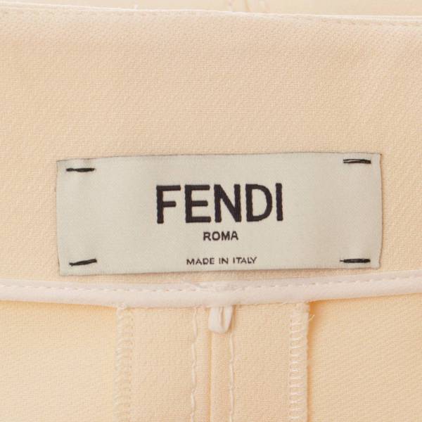 フェンディ(Fendi) フロントジップ フレア ロングスカート ベージュ 42