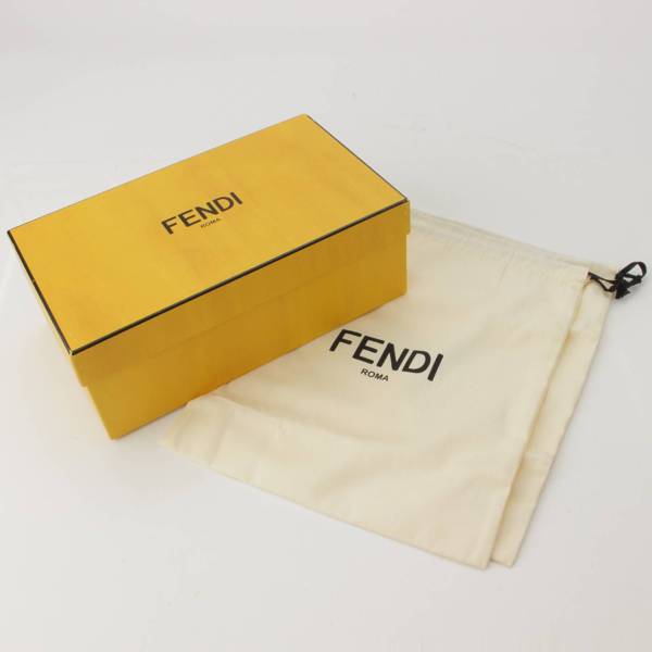 フェンディ Fendi FFカリグラフィー リボン レザー サンダル ピンク 35