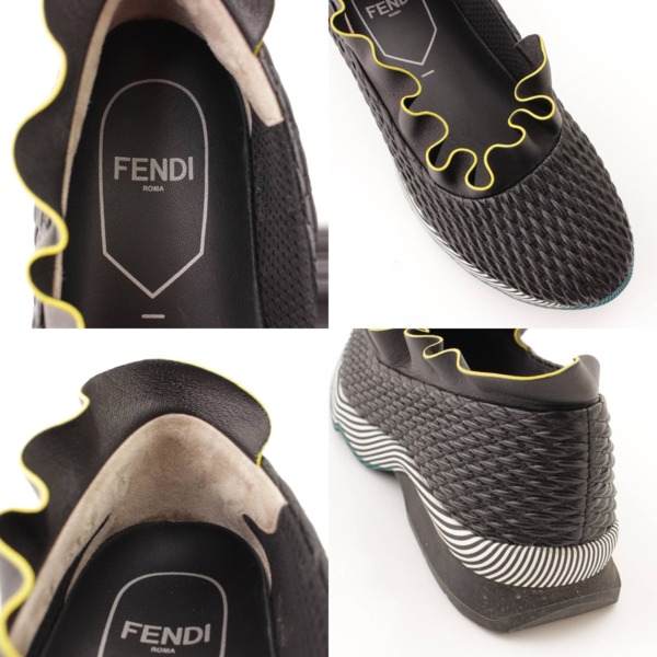 フェンディ(Fendi) ウェーブ スリッポン スニーカー 8F6326 ブラック