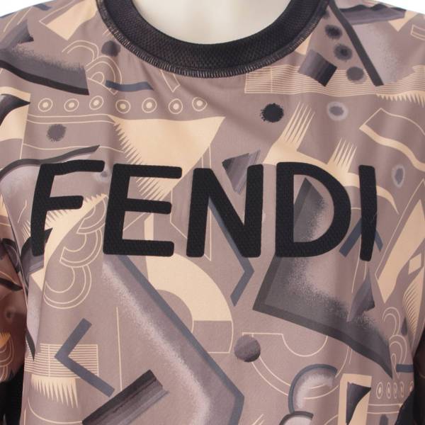 フェンディ Fendi 総柄 ロゴ レギンス Tシャツ スポーツウェア セットアップ カーキ XS/S 中古 通販 retro レトロ