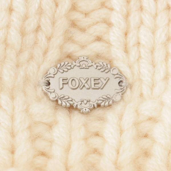 フォクシー(Foxey) カシミヤ ニット帽 キャップ 34573 ホワイト 中古