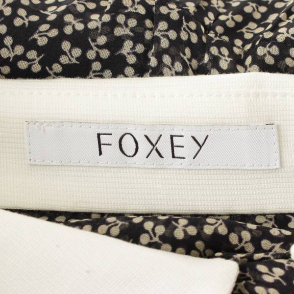 フォクシー(Foxey) 総柄 シースルー ワンピース ドレス 35743 ブラック