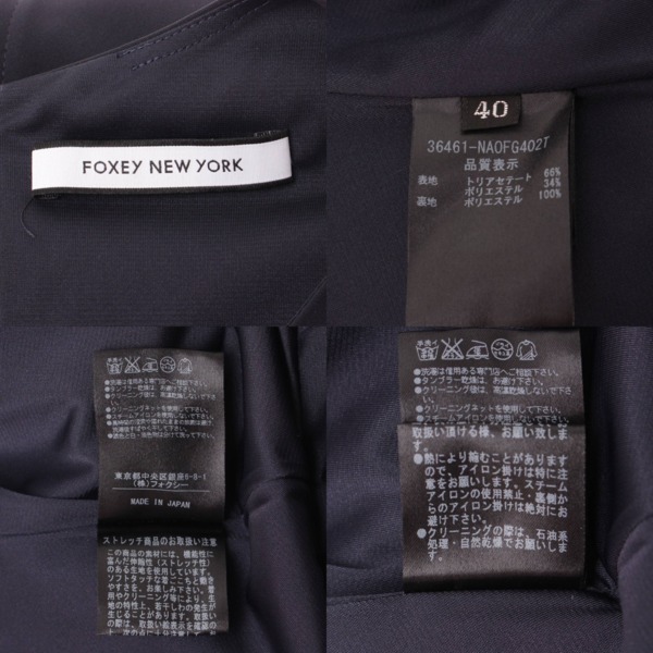 フォクシー(Foxey) ノースリーブ ワンピース 36461 ネイビー 40 中古