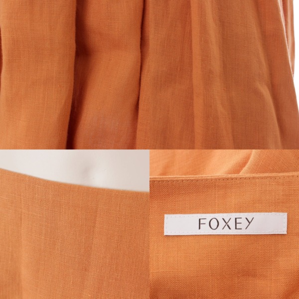 フォクシー(Foxey) 18年 リネン ギャザー スカート 38320 オレンジ 40