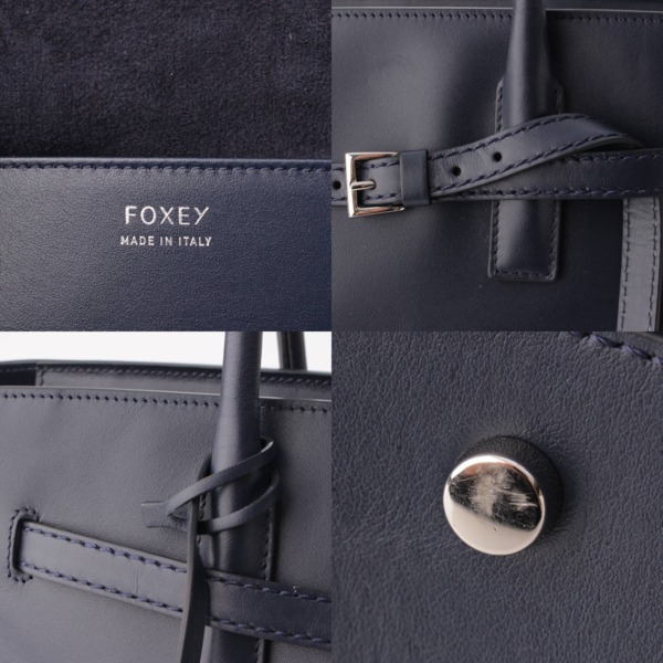 フォクシー(Foxey) Everyｄay Tote エブリデイ レザー トート バッグ ネイビー 中古 通販 retro レトロ