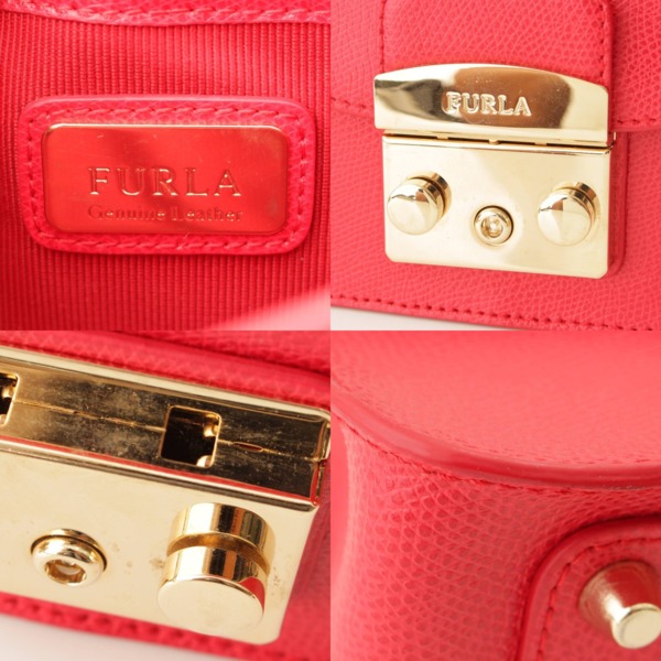 フルラ(Furla) メトロポリス レザー チェーンショルダーバッグ レッド 中古 通販 retro レトロ