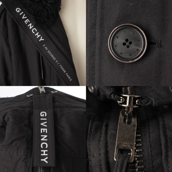 ジバンシィ GIVENCHY 20AW ベルテッド フード パーカー ロングコート BM00LX11YS001 ブラック 48 中古 通販 retro  レトロ