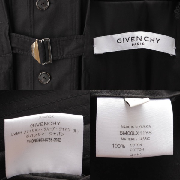 ジバンシィ GIVENCHY 20AW ベルテッド フード パーカー ロングコート BM00LX11YS001 ブラック 48 中古 通販 retro  レトロ