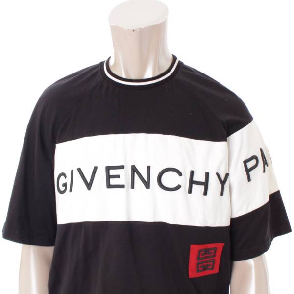 ジバンシー(GIVENCHY) 18AW ロゴ Tシャツ トップス ブラック×ホワイト ...