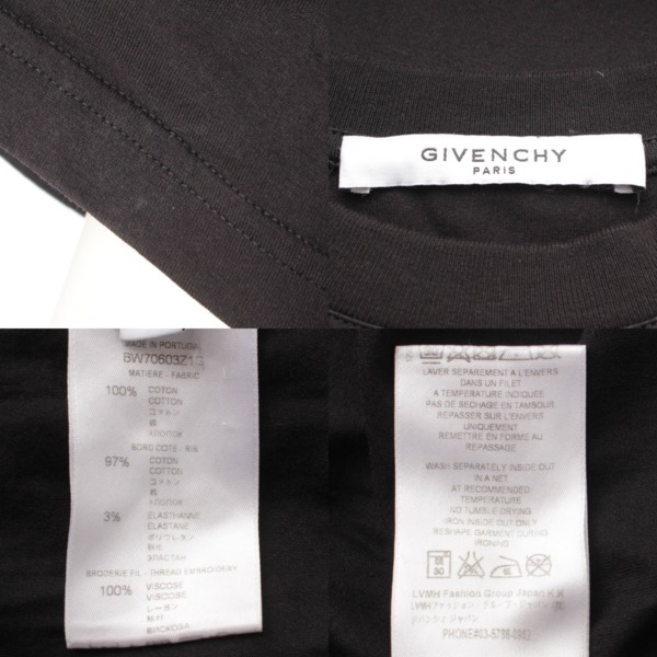 ジバンシィ GIVENCHY メンズ コットン レオ ライオン 半袖 Tシャツ トップス BW70603Z1G ブラック XS 中古 通販 retro  レトロ