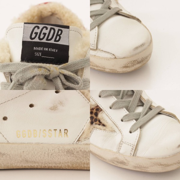 ゴールデングース(GOLDEN GOOSE) SUPERSTAR ダメージ加工 レオパード ボア レザー スニーカー ホワイト 37 中古 通販  retro レトロ