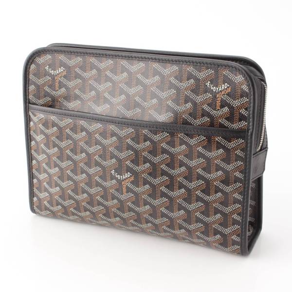 ゴヤール GOYARD ジュバンスMM PVC×レザー ポーチ クラッチバッグ ブラック 中古 通販 retro レトロ