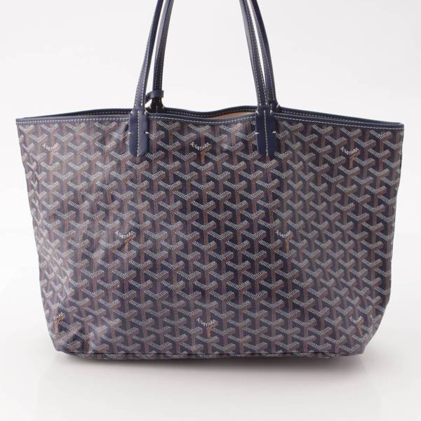 GOYARD ゴヤール サンルイ PM PVC ポーチ付き ネイビー トート 