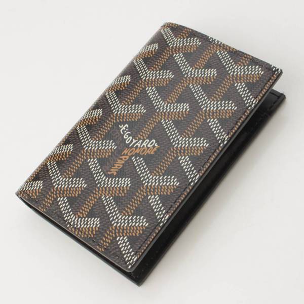 ゴヤール GOYARD サン ピエール ヘリンボーン PVC×レザー カードケース ブラック 中古 通販 retro レトロ