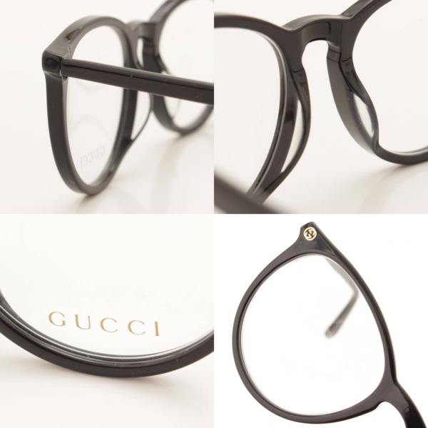 グッチ(Gucci) ボストン型 メガネ 眼鏡 GG00270A ブラック 52□19 中古