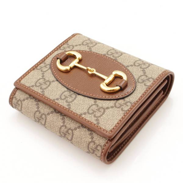 グッチ(Gucci) GGスプリーム ホースビット レザー ウォレット 折財布