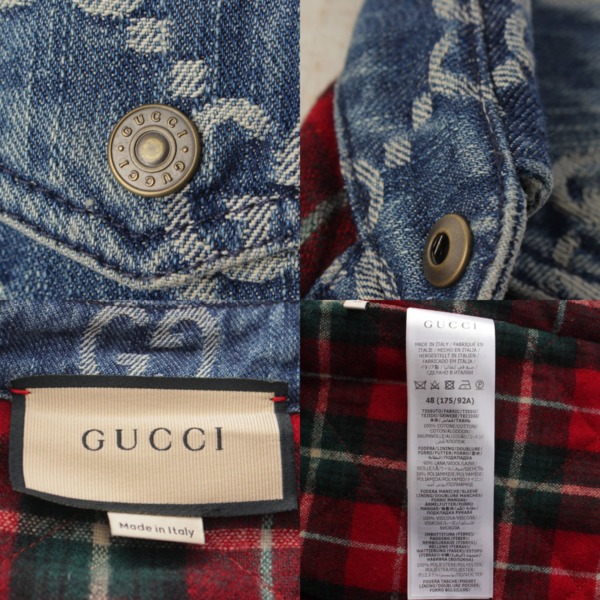 グッチ(Gucci) メンズ GGジャガードデニム シャツ ジャケット アウター