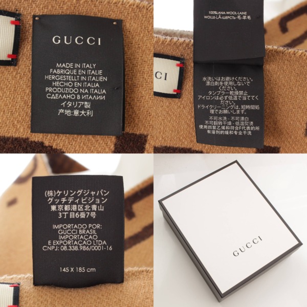 グッチ(Gucci) 18AW GGウール リバーシブル チェック ポンチョ 553118