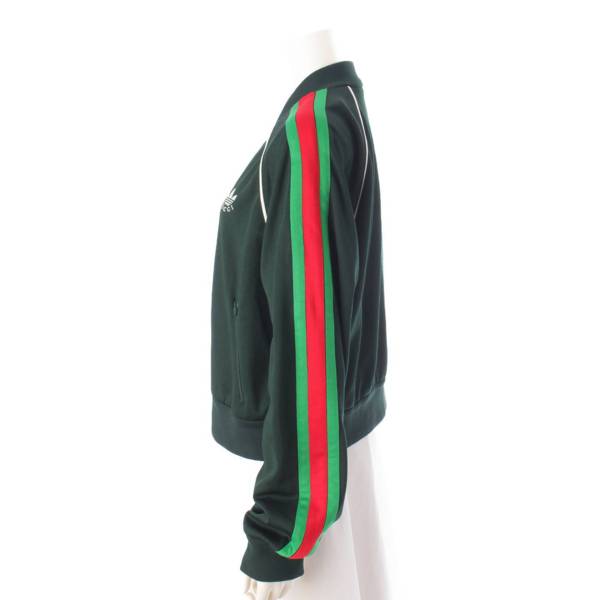 グッチ Gucci アディダス コラボ ロゴ ジップアップ ジャージ ジャケット 702399 グリーン L 中古 通販 retro レトロ