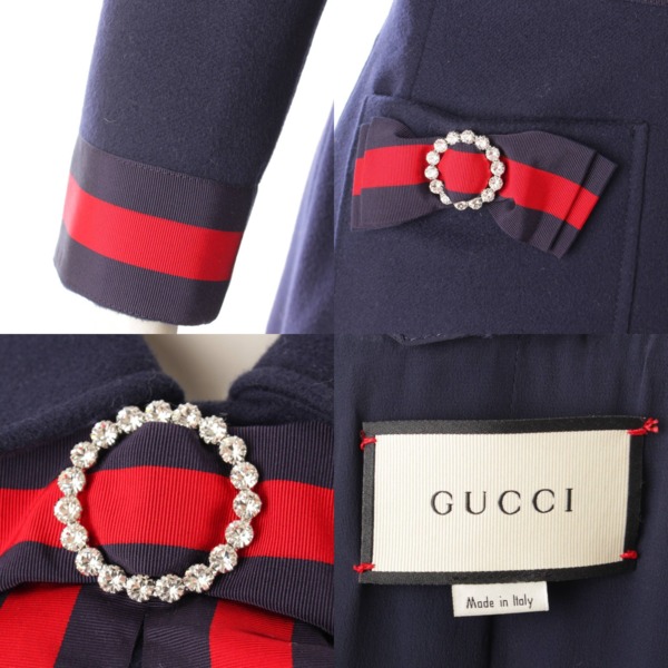 グッチ(Gucci) ウェブディテール シングルコート 475970ZHW03 ネイビー