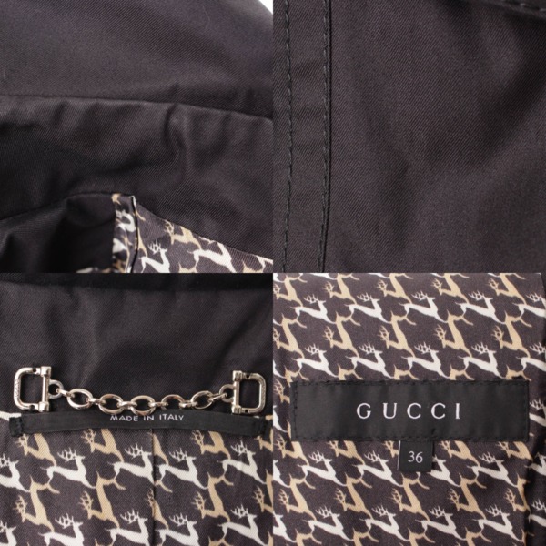 グッチ(Gucci) 07年 コットン ロング トレンチコート 183280 ブラック