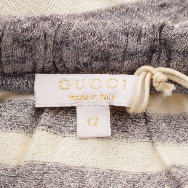 グッチ(Gucci) 15SS キッズ 子供服 コットン ボーダー ワンピース 372746 グレー 12 中古 通販 retro レトロ