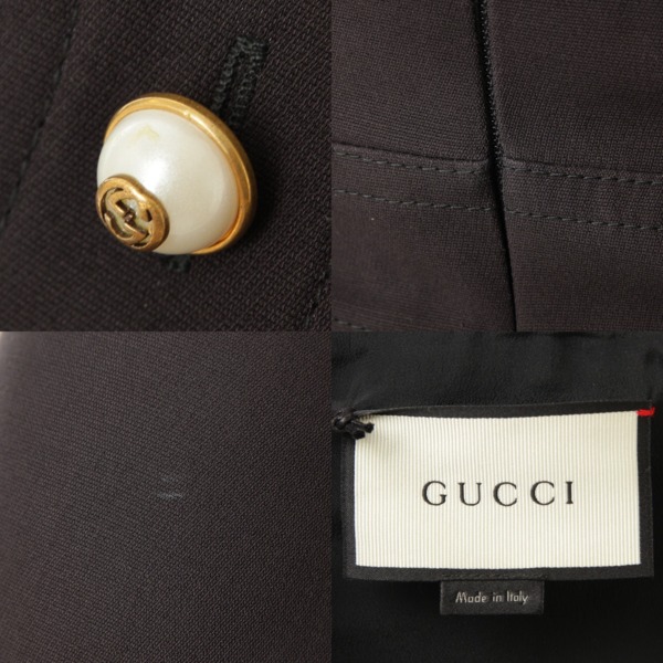 グッチ(Gucci) パールボタン 半袖ワンピース 432661 ブラック 36 中古 