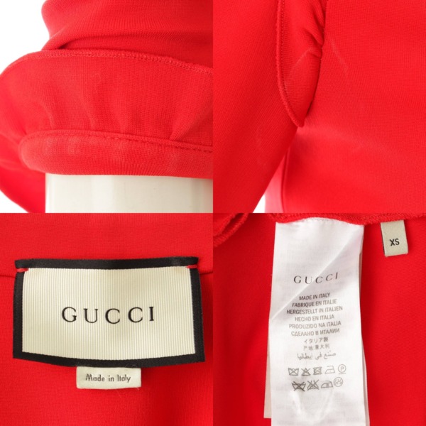 グッチ(Gucci) ヴィスコース ジャージドレス 457032 レッド XS 中古