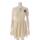Gロゴ 刺繍 半袖 ウール ニット ワンピース ドレス 642084 アイボリー S