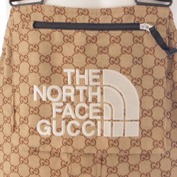 グッチ Gucci ノースフェイスコラボ メンズ GGキャンバス コットン オーバーオール ブラウン M 中古 通販 retro レトロ