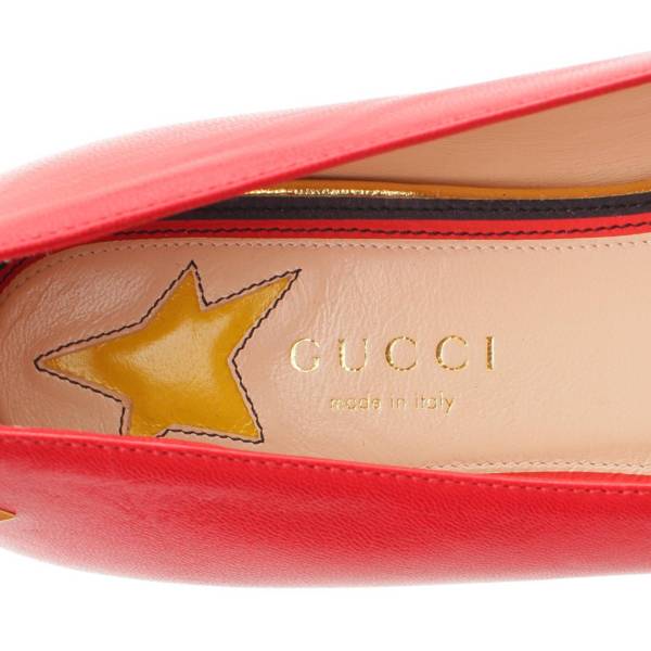 グッチ(Gucci) リボン スタースタッズ フラット パンプス シェリー