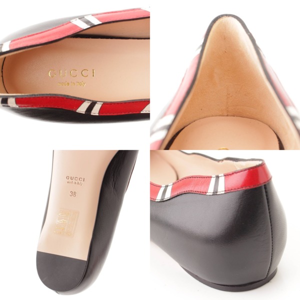 グッチ(Gucci) キングスネーク レザー フラット パンプス 453401