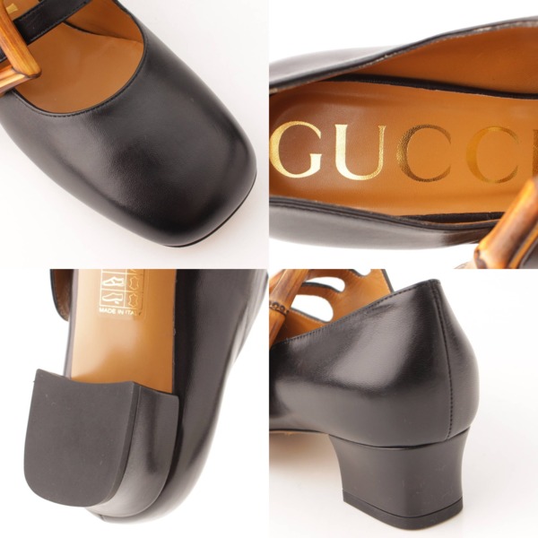 グッチ(Gucci) バンブーバックル レザー ベルト パンプス シューズ