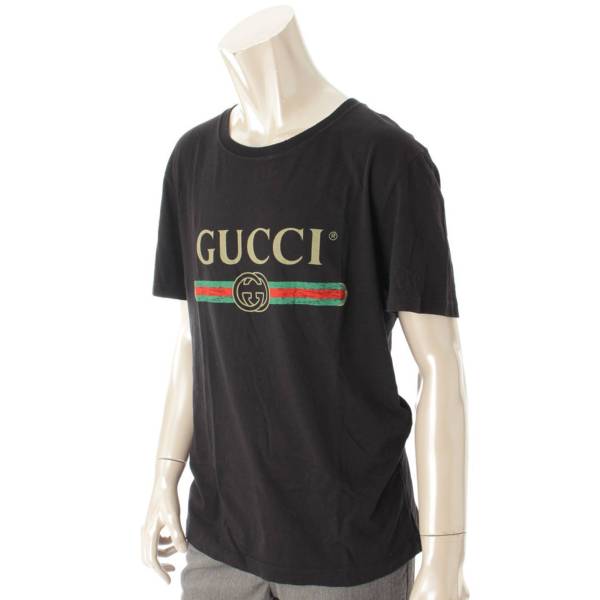 グッチ(Gucci) メンズ ヴィンテージ ロゴ プリント Tシャツ 440103