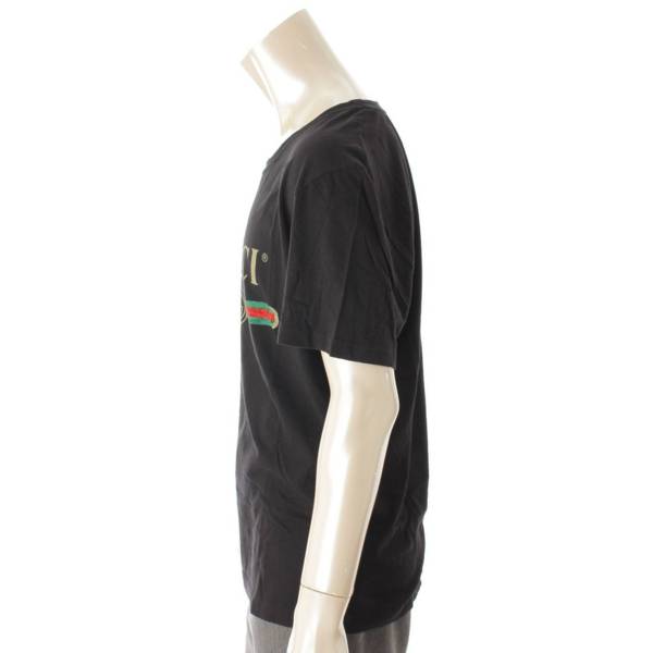 グッチ(Gucci) メンズ ヴィンテージ ロゴ プリント Tシャツ 440103 ブラック S 中古 通販 retro レトロ